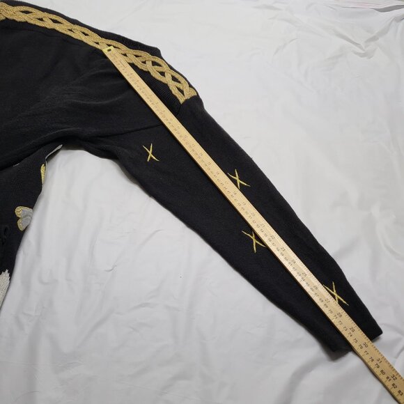 Vintage Womens Sweater One Size Plus Circus Whimsical Embroidered Chain Beads - Picture 15 of 15